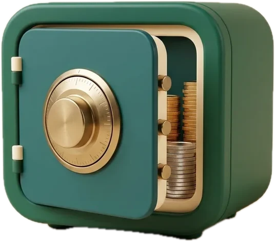 3D render of a safe representing Sentus Ledger, financials and owners