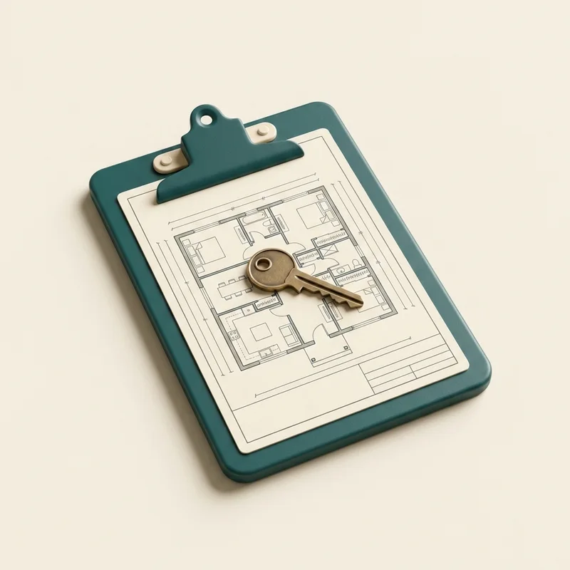 3D render of a leasing clipboard representing Sentus Leasing and move-in