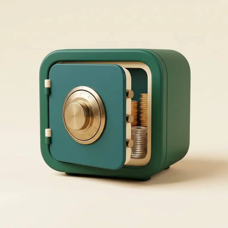 3D render of a safe representing Sentus Ledger, financials and owners